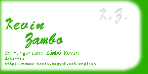 kevin zambo business card
