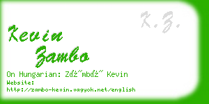 kevin zambo business card